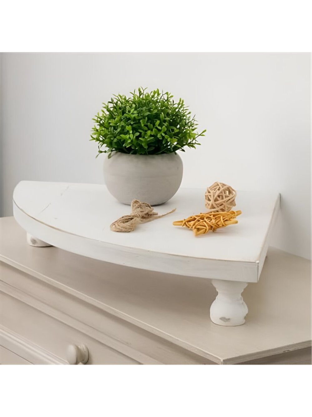 Corner Counter Wood Shelf, Rustic Pedestal Stand, Farmhouse Corner Shelves